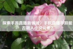探索手游直播新领域，手机直播手游能否融入小说元素？