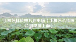 手机怎样传照片到电脑（手机怎么传照片到电脑上面）