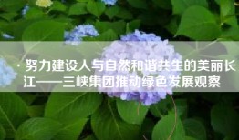 ·努力建设人与自然和谐共生的美丽长江——三峡集团推动绿色发展观察