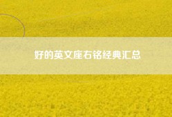 好的英文座右铭经典汇总