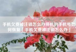 手机欠费被注销怎么办停机的手机号如何恢复「手机欠费被注销怎么办」