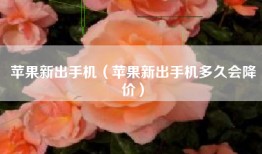 苹果新出手机（苹果新出手机多久会降价）