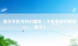 显示手机号码归属地（手机电话归属地显示）