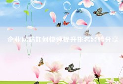 企业网站如何快速提升排名经验分享
