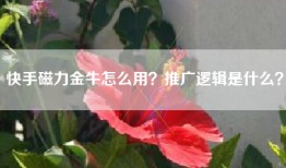 快手磁力金牛怎么用？推广逻辑是什么？