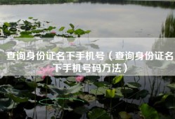 查询身份证名下手机号（查询身份证名下手机号码方法）