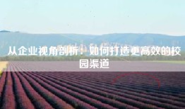 从企业视角剖析：如何打造更高效的校园渠道