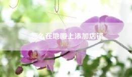 怎么在地图上添加店铺