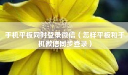 手机平板同时登录微信（怎样平板和手机微信同步登录）