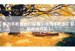 华为手机查出厂日期（华为手机出厂日期查询方法）