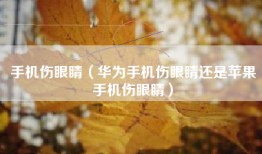 手机伤眼睛（华为手机伤眼睛还是苹果手机伤眼睛）