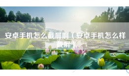 安卓手机怎么截屏啊（安卓手机怎么样截屏）