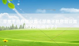苹果手机息屏设置（苹果手机息屏设置锁定怎么点不了）
