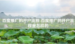 百度推广的开户流程-百度推广的开户流程是怎样的
