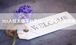 2024入驻天猫平台条件，怎样在天猫商城开店