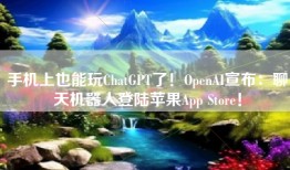 手机上也能玩ChatGPT了！OpenAI宣布：聊天机器人登陆苹果App Store！