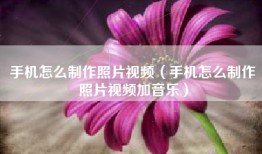 手机怎么制作照片视频（手机怎么制作照片视频加音乐）
