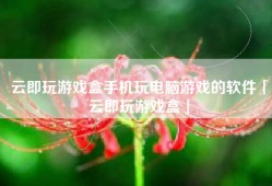 云即玩游戏盒手机玩电脑游戏的软件「云即玩游戏盒」
