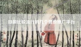 目前比较流行的几个竞价推广平台