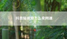 抖音短视频怎么卖网课