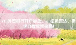VTB外贸银行开户加急，VIP渠道直达、极速办理效率极高！