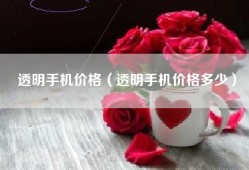 透明手机价格（透明手机价格多少）