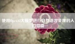 使用OpenAI大模型进行自然语言处理的入门指南
