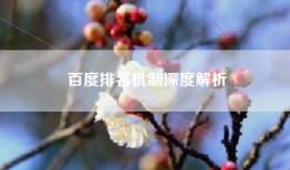 百度排名机制深度解析
