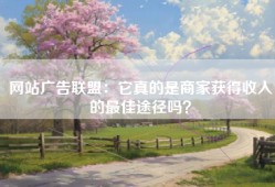 网站广告联盟：它真的是商家获得收入的最佳途径吗？