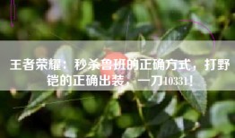 王者荣耀：秒杀鲁班的正确方式，打野铠的正确出装，一刀10331！