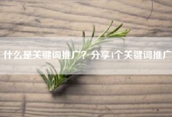 什么是关键词推广？分享4个关键词推广