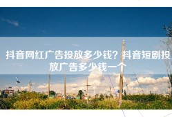 抖音网红广告投放多少钱？抖音短剧投放广告多少钱一个