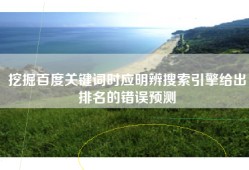 挖掘百度关键词时应明辨搜索引擎给出排名的错误预测