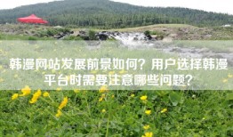 韩漫网站发展前景如何？用户选择韩漫平台时需要注意哪些问题？