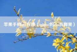 苹果手机apn在哪（iphone的apn在哪里）