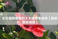 北京值得推荐的十大律师事务所【股权融资领域】