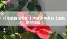 北京值得推荐的十大律师事务所【股权融资领域】