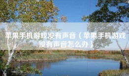 苹果手机游戏没有声音（苹果手机游戏没有声音怎么办）