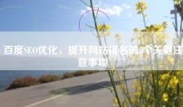 百度SEO优化，提升网站排名的5个关键注意事项