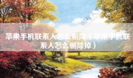 苹果手机联系人怎么删除（苹果手机联系人怎么删除掉）
