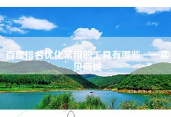 百度排名优化常用的工具有哪些——卖贝商城