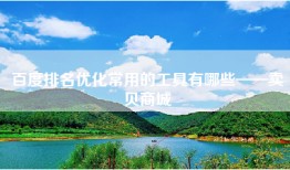百度排名优化常用的工具有哪些——卖贝商城