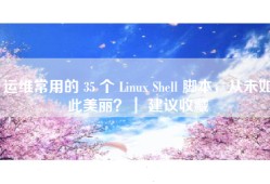 运维常用的 35 个 Linux Shell 脚本，从未如此美丽？｜ 建议收藏
