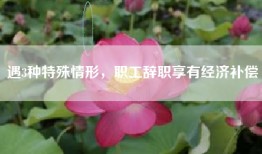 遇3种特殊情形，职工辞职享有经济补偿