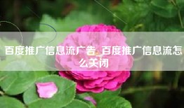 百度推广信息流广告_百度推广信息流怎么关闭