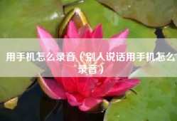 用手机怎么录音（别人说话用手机怎么录音）