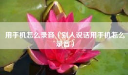 用手机怎么录音（别人说话用手机怎么录音）