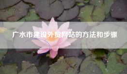 广水市建设外贸网站的方法和步骤