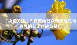 【央视关注】为这些给公众带来底气与勇气的公正判决点赞！