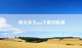 阳光车主app下载司机端